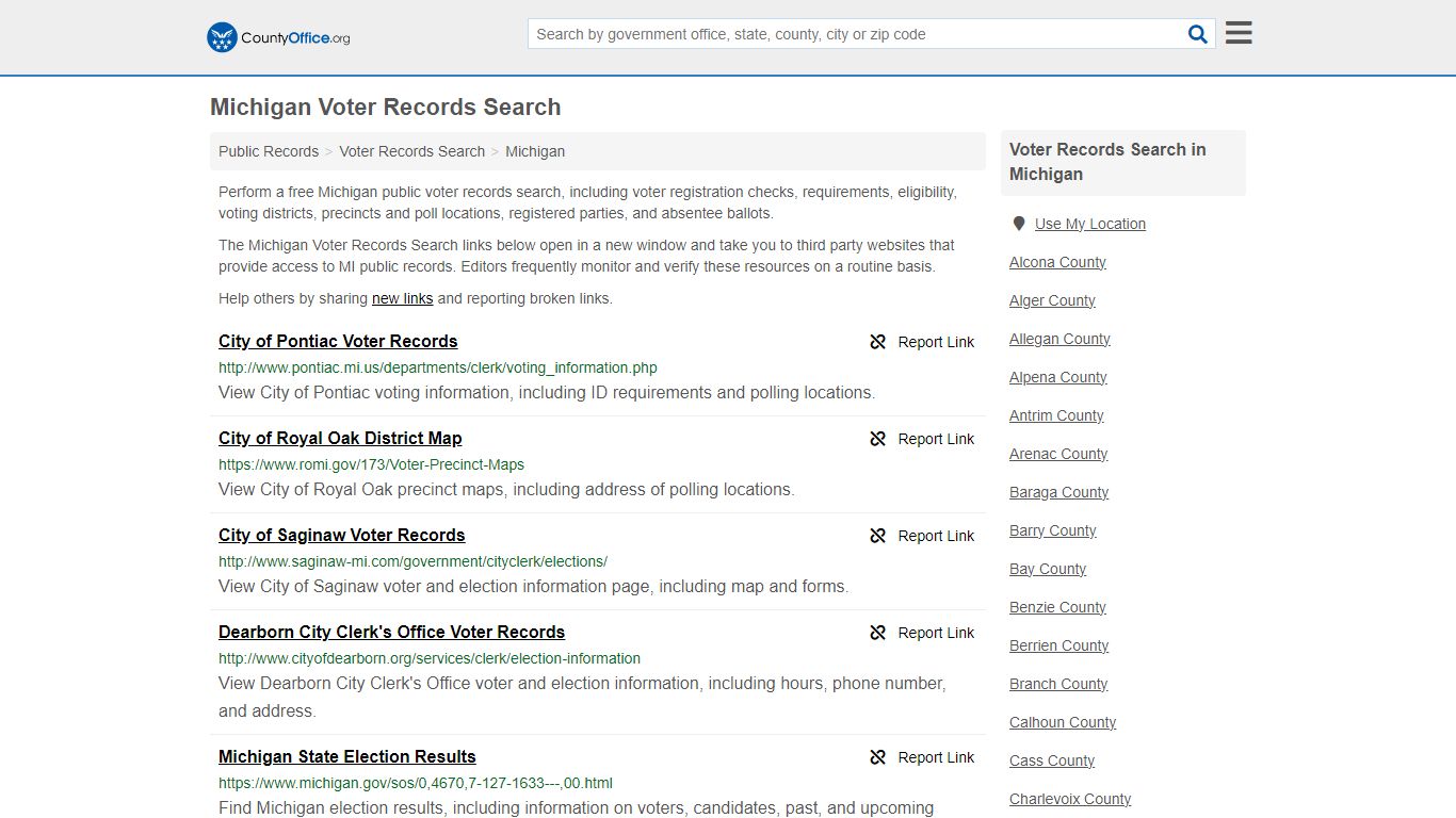 Voter Records Search - Michigan (Election Results & Voter Registrations)