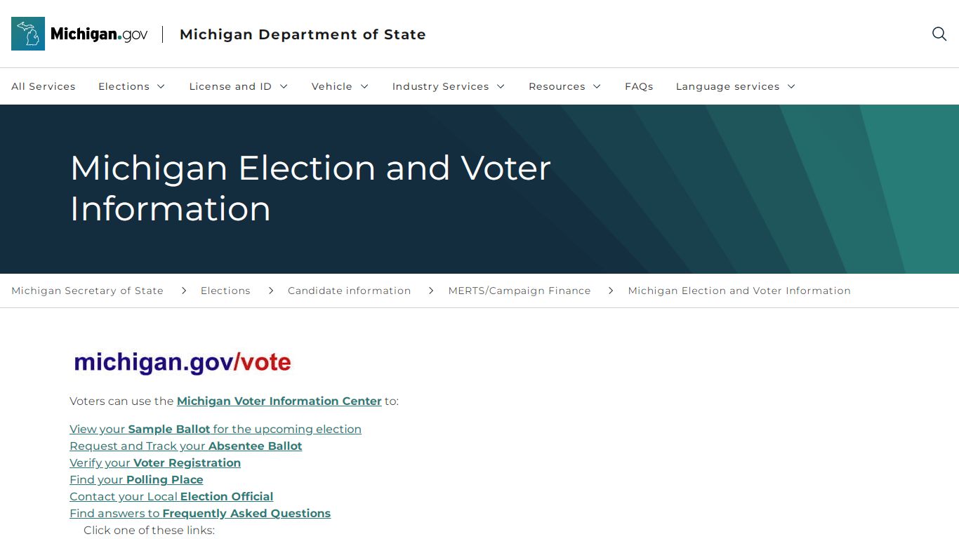 Michigan Election and Voter Information